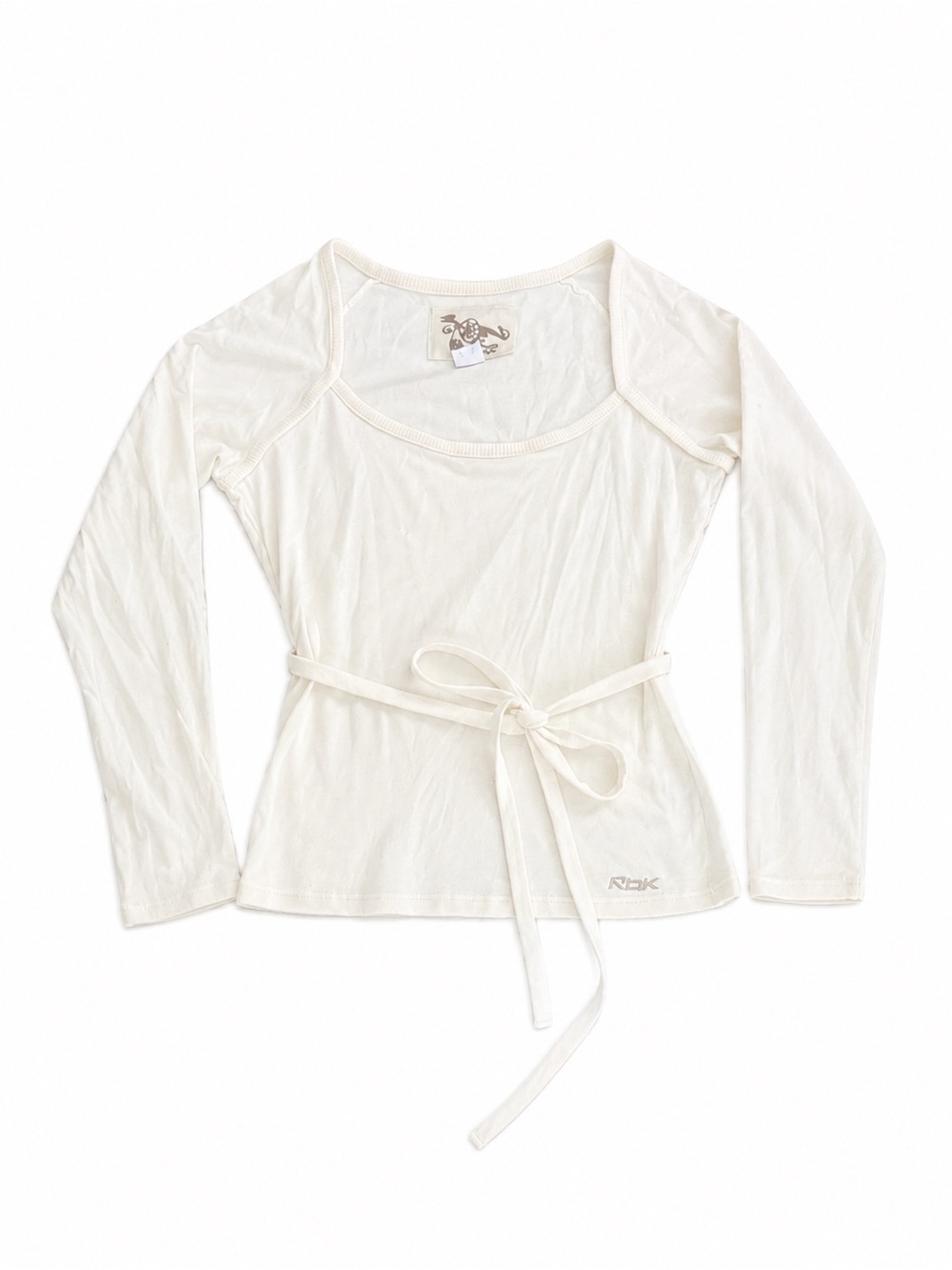 RBK Butter Yellow Long-Sleeve Wrap Tie Top